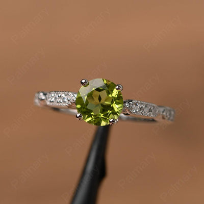 Round Cut Peridot Wedding Rings - Palmary