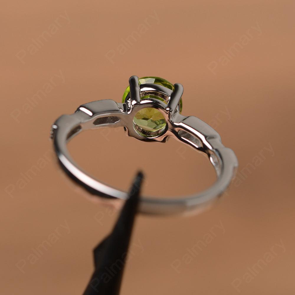 Round Cut Peridot Wedding Rings - Palmary
