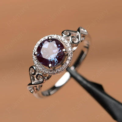 Vintage Alexandrite Halo Engagement Rings - Palmary