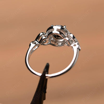Vintage Black Spinel Halo Engagement Rings - Palmary