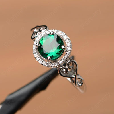 Vintage Emerald Halo Engagement Rings - Palmary