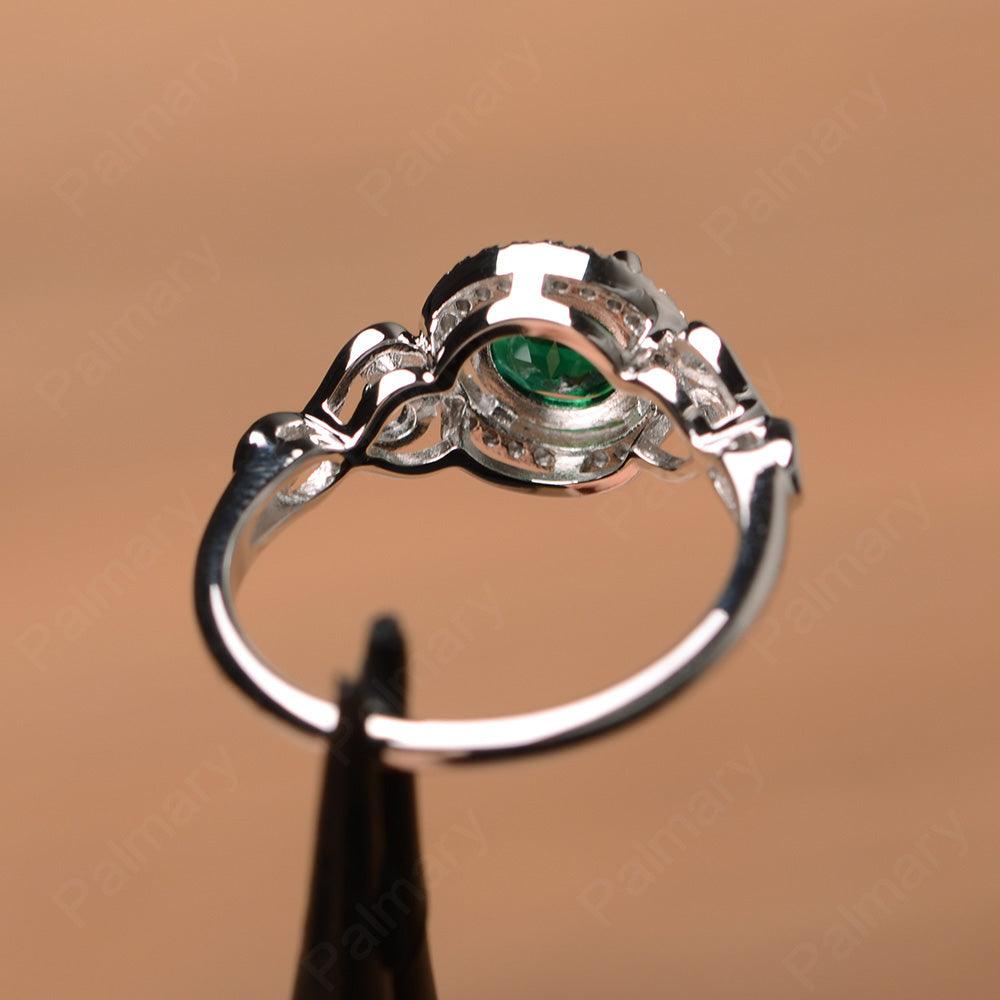 Vintage Emerald Halo Engagement Rings - Palmary