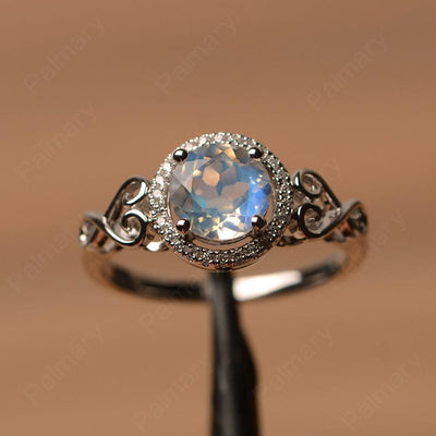 Vintage Moonstone Halo Engagement Rings - Palmary