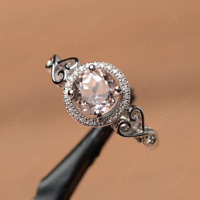 Vintage Morganite Halo Engagement Rings - Palmary