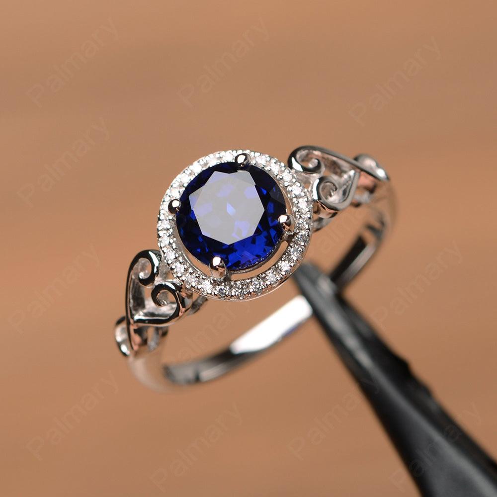 Vintage Sapphire Halo Engagement Rings - Palmary