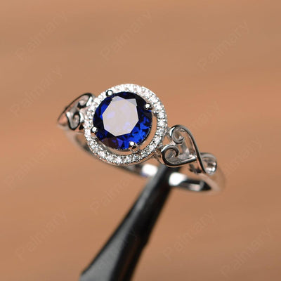 Vintage Sapphire Halo Engagement Rings - Palmary