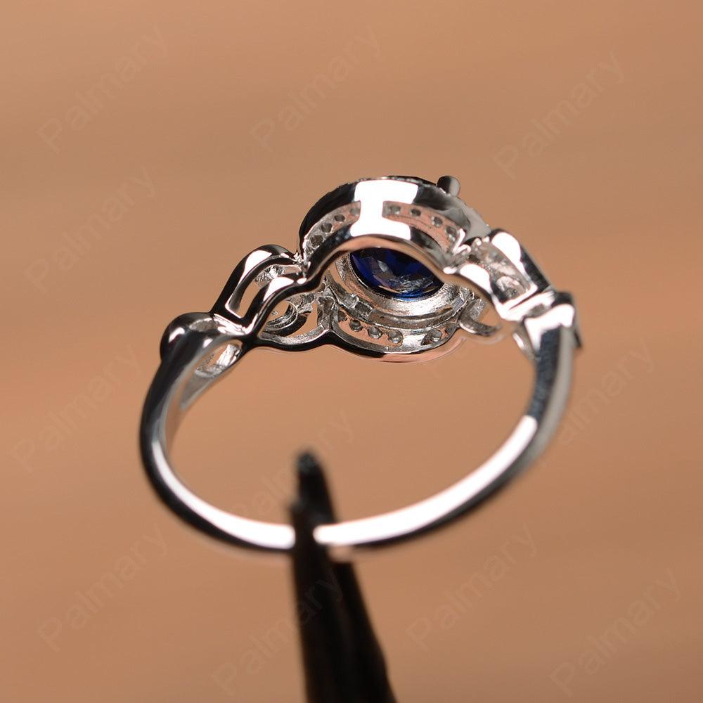 Vintage Sapphire Halo Engagement Rings - Palmary