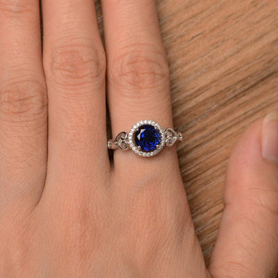 Vintage Sapphire Halo Engagement Rings - Palmary