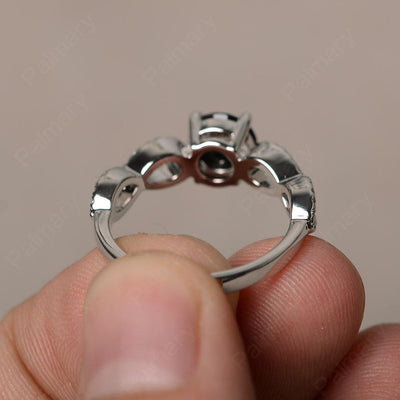 Round Cut Infinity Black Spinel Rings - Palmary