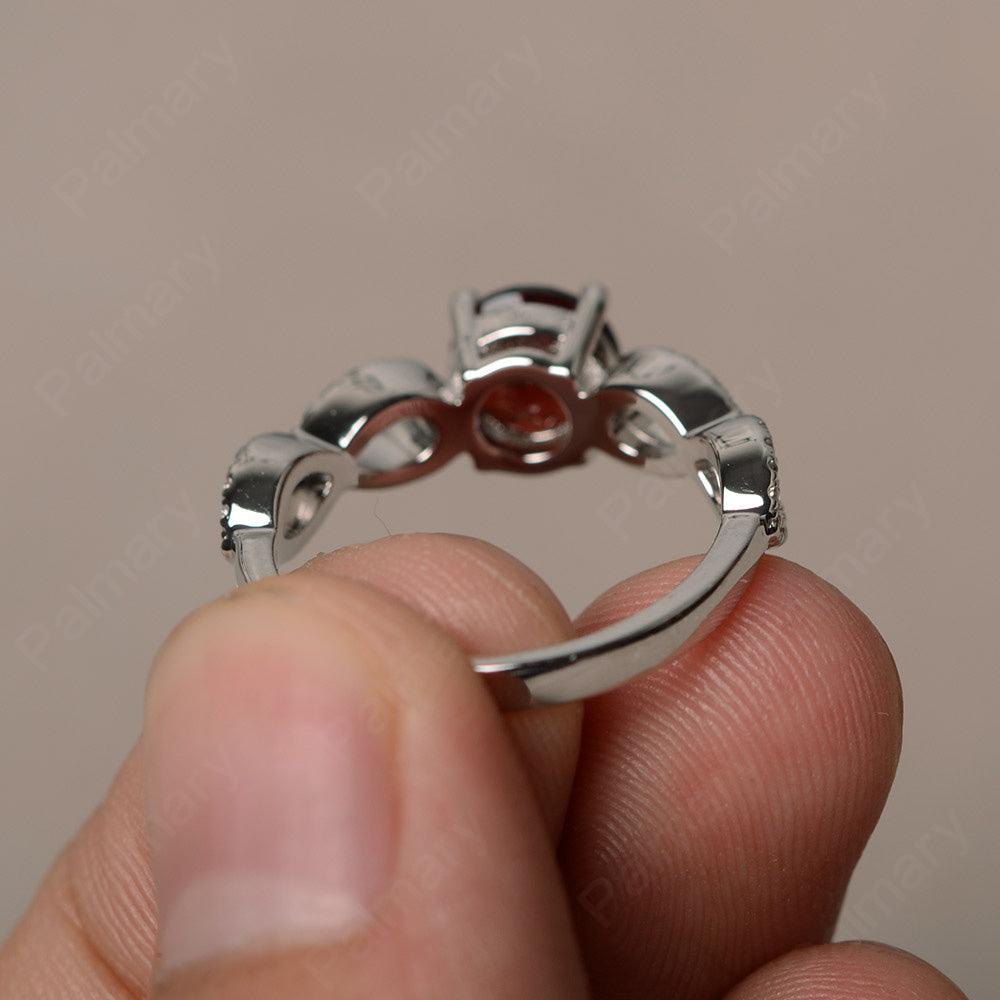 Round Cut Infinity Garnet Rings - Palmary