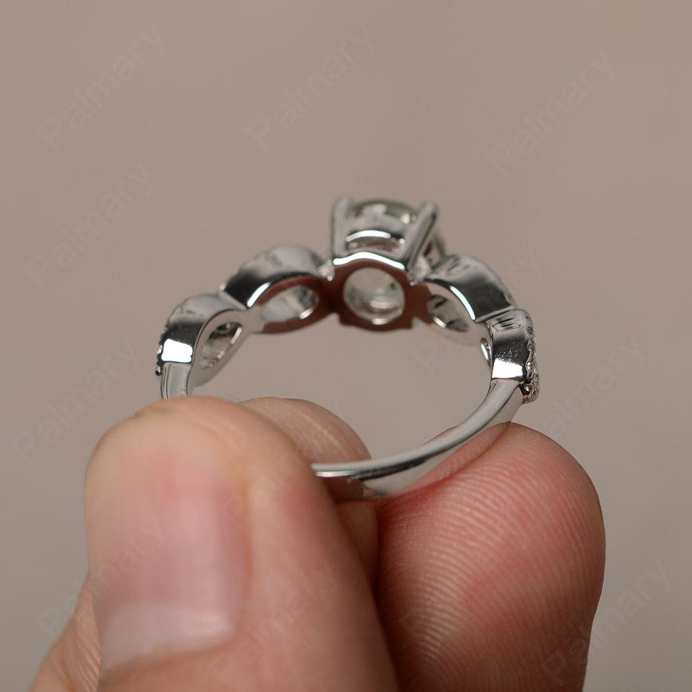 Round Cut Infinity Green Amethyst Rings - Palmary