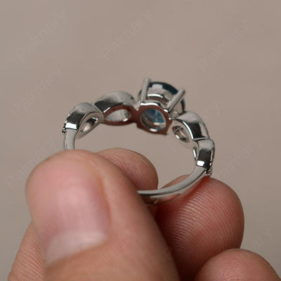 Round Cut Infinity London Blue Topaz Rings - Palmary