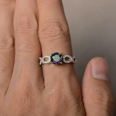 Round Cut Infinity Mystic Topaz Rings - Palmary