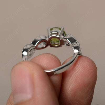 Round Cut Infinity Peridot Rings - Palmary