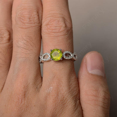 Round Cut Infinity Peridot Rings - Palmary