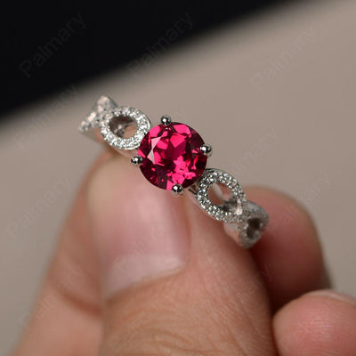 Round Cut Infinity Ruby Rings - Palmary