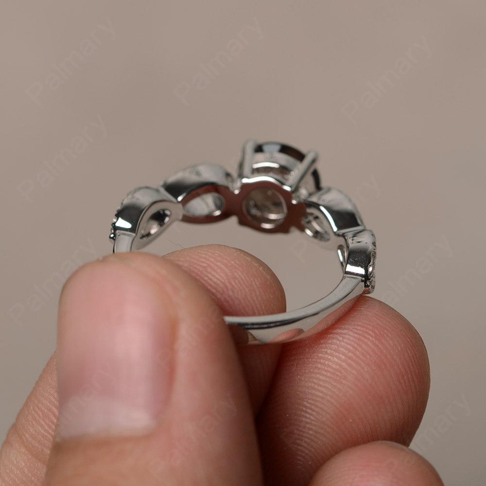 Round Cut Infinity Smoky Quartz  Rings - Palmary