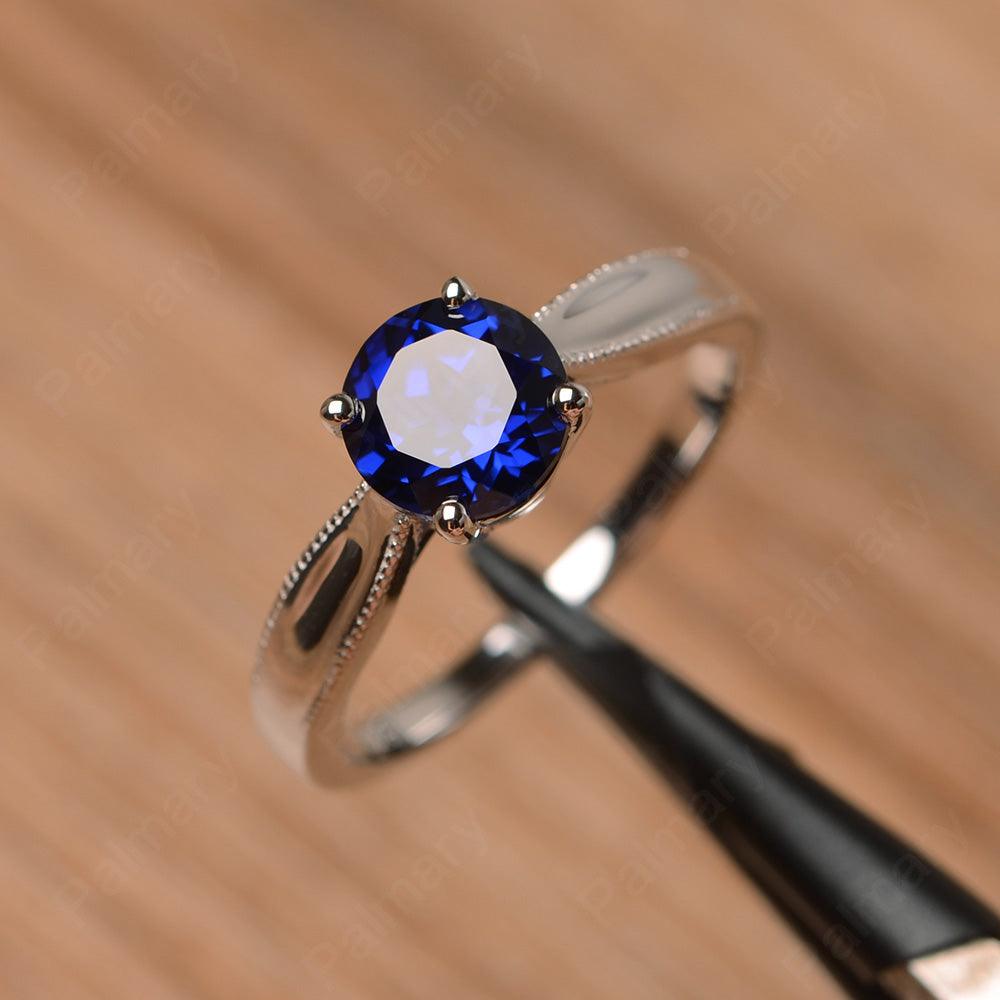 Brilliant Cut Sapphire Solitaire Wedding Rings - Palmary