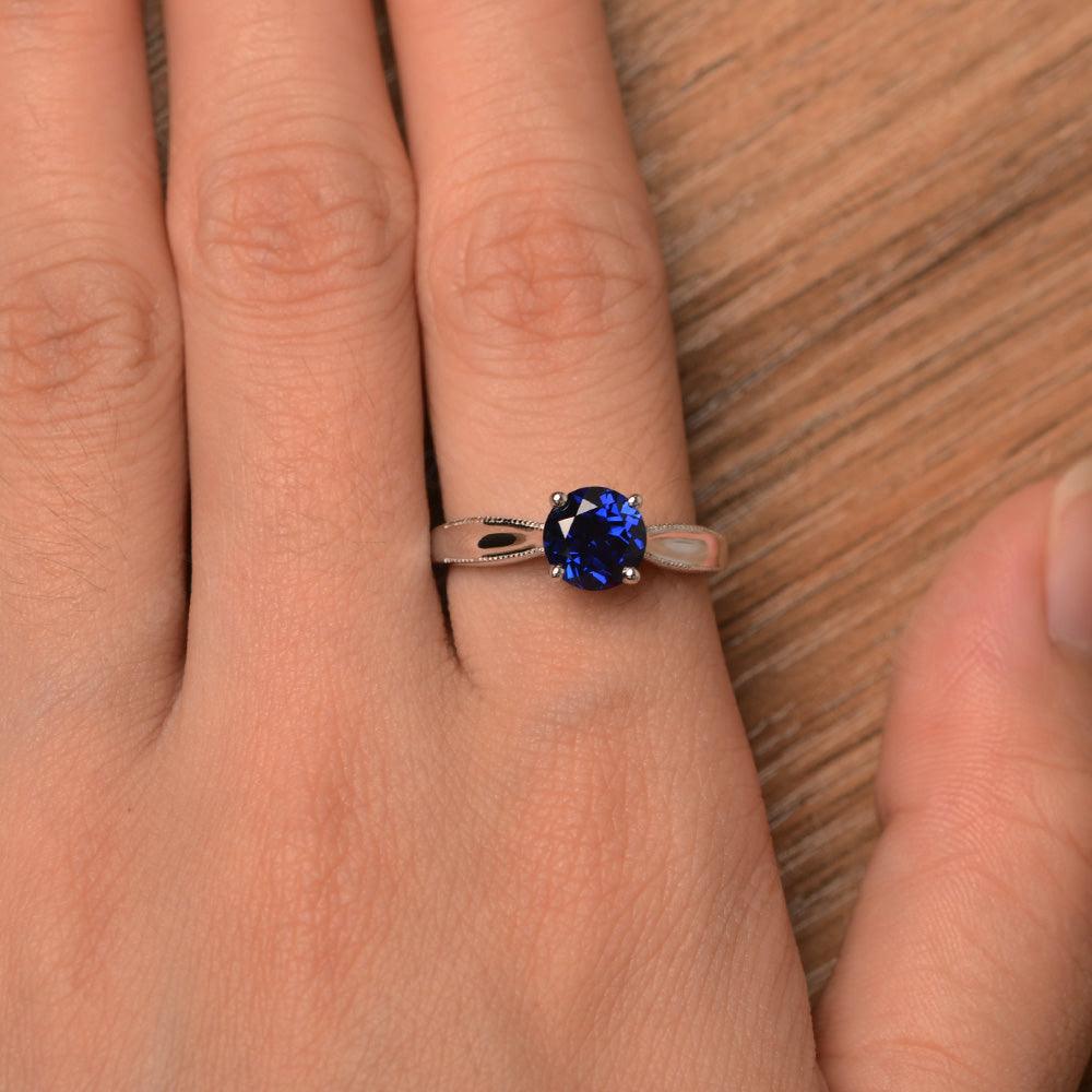Brilliant Cut Sapphire Solitaire Wedding Rings - Palmary