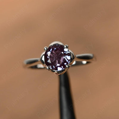 Brilliant Cut Alexandrite Solitaire Rings - Palmary