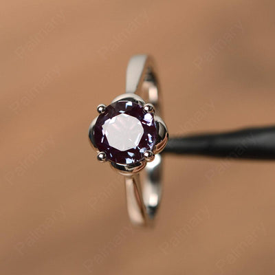 Brilliant Cut Alexandrite Solitaire Rings - Palmary