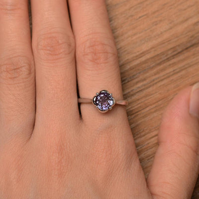 Brilliant Cut Alexandrite Solitaire Rings - Palmary