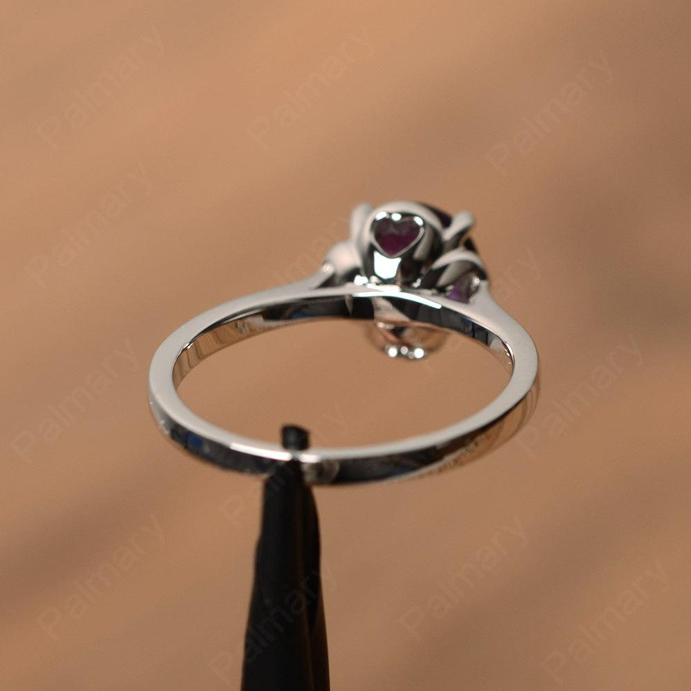 Brilliant Cut Amethyst Solitaire Rings - Palmary