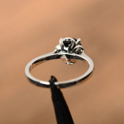 Brilliant Cut Black Spinel Solitaire Rings - Palmary