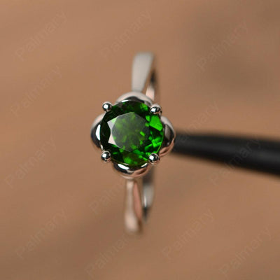 Brilliant Cut Diopside Solitaire Rings - Palmary