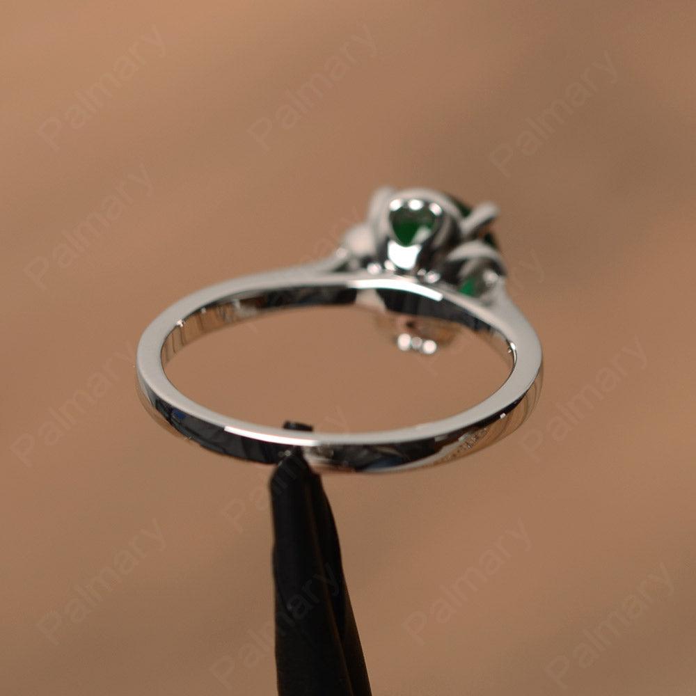 Brilliant Cut Emerald Solitaire Rings - Palmary