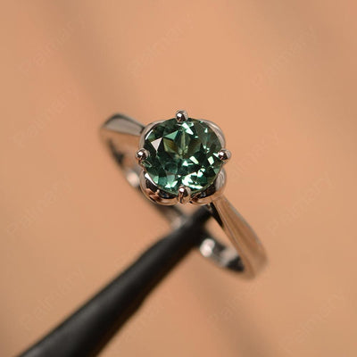 Brilliant Cut Green Sapphire Solitaire Rings - Palmary