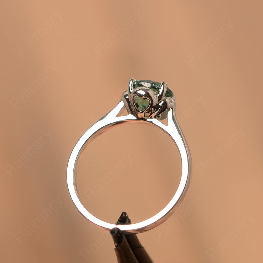 Brilliant Cut Green Sapphire Solitaire Rings - Palmary