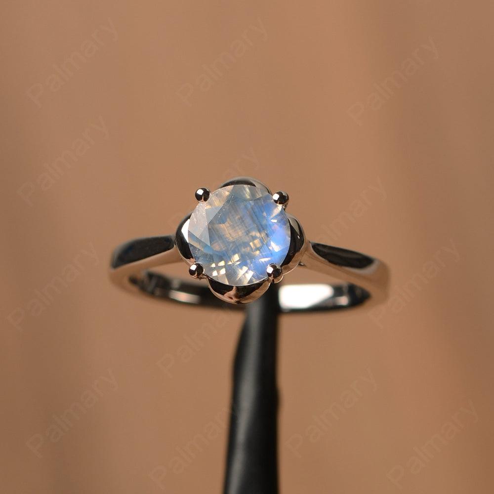 Brilliant Cut Moonstone Solitaire Rings - Palmary