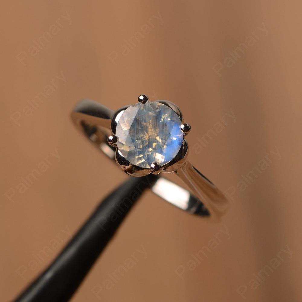 Brilliant Cut Moonstone Solitaire Rings - Palmary