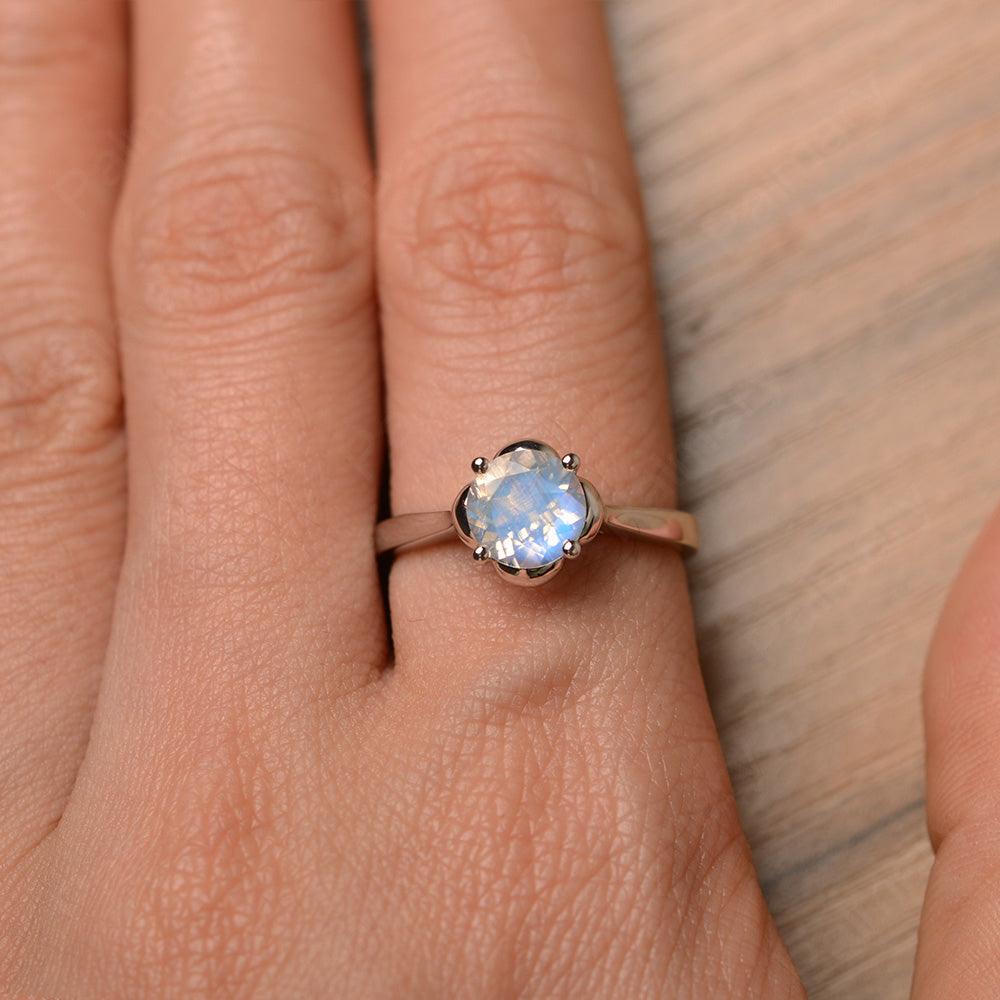 Brilliant Cut Moonstone Solitaire Rings - Palmary