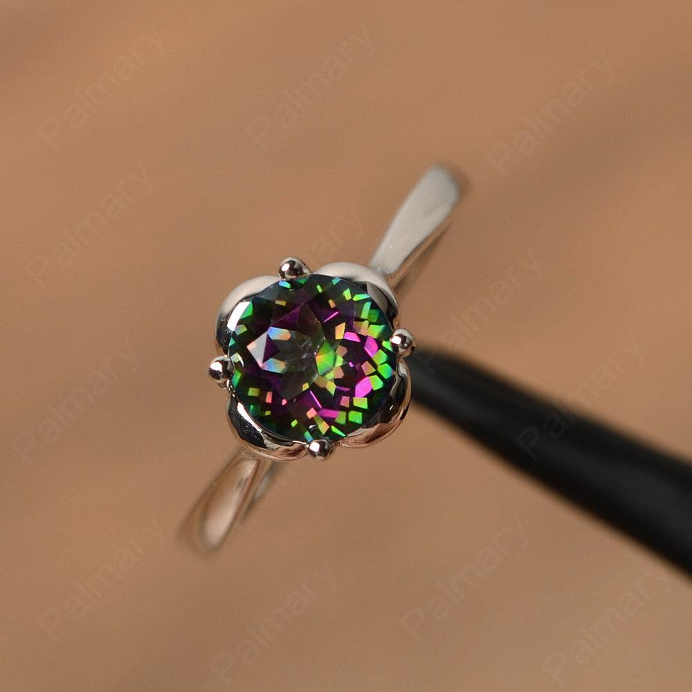 Brilliant Cut Mystic Topaz Solitaire Rings - Palmary
