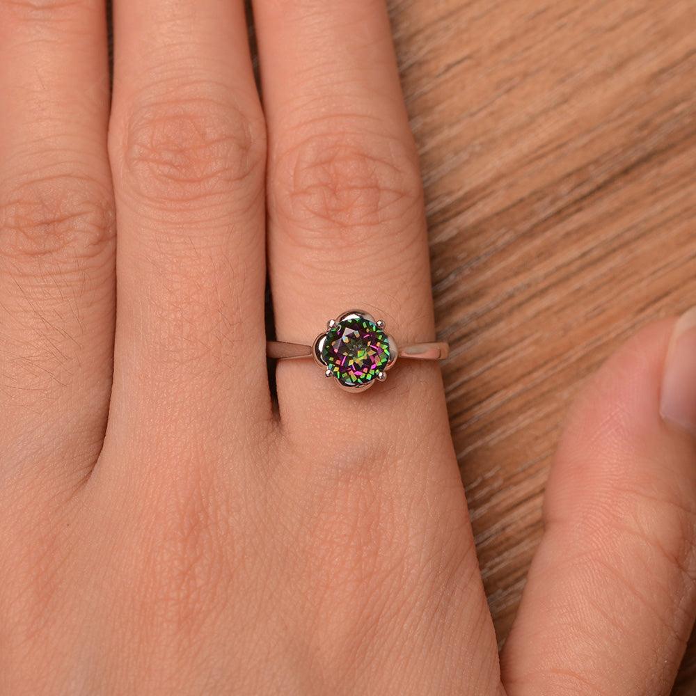 Brilliant Cut Mystic Topaz Solitaire Rings - Palmary