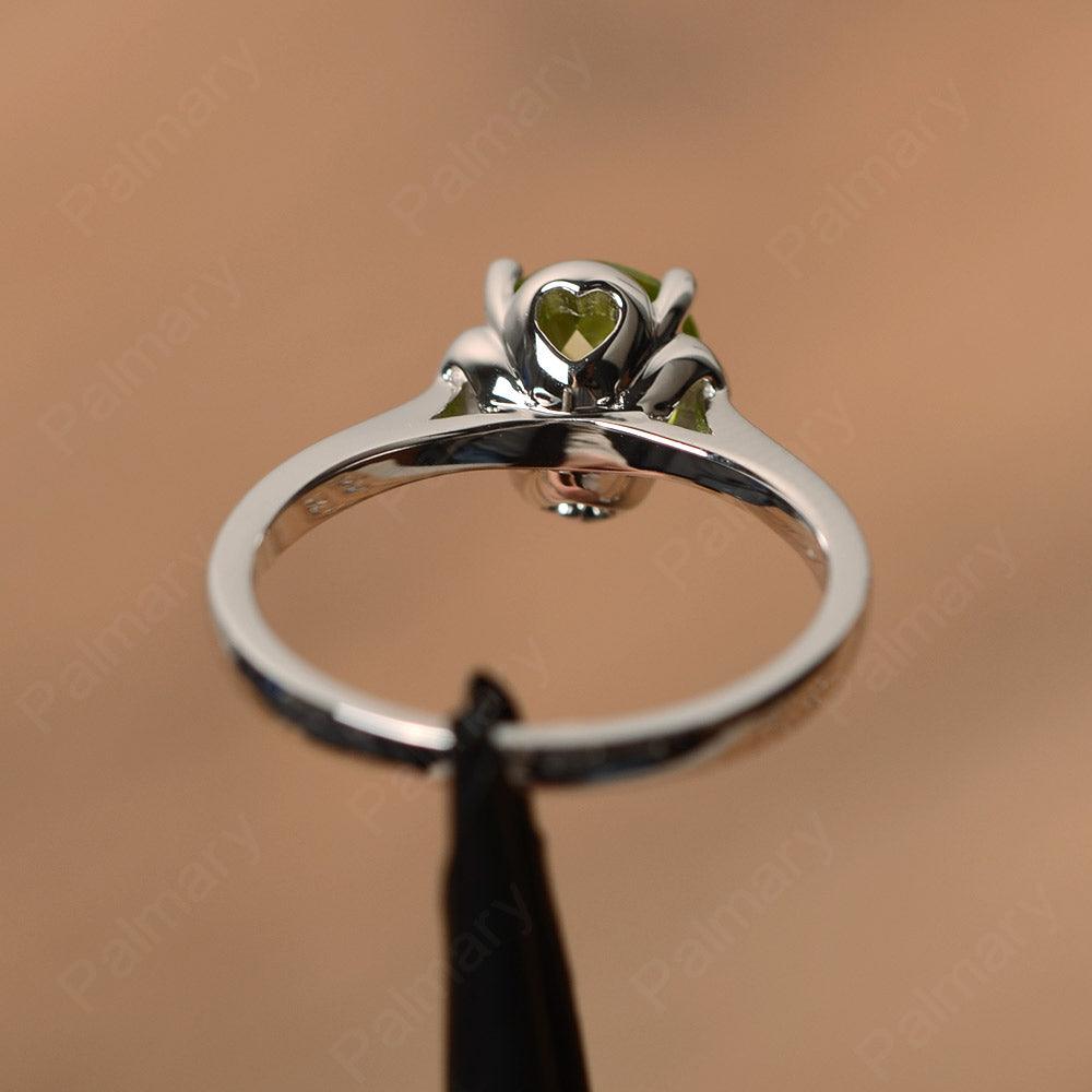 Brilliant Cut Peridot Solitaire Rings - Palmary
