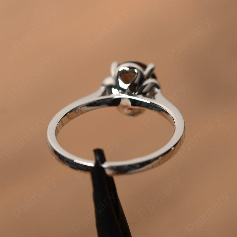 Brilliant Cut Smoky Quartz  Solitaire Rings - Palmary
