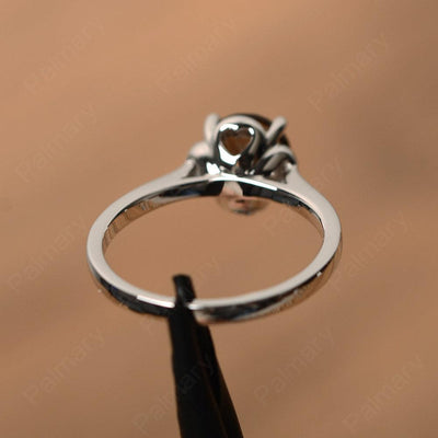 Brilliant Cut Smoky Quartz  Solitaire Rings - Palmary
