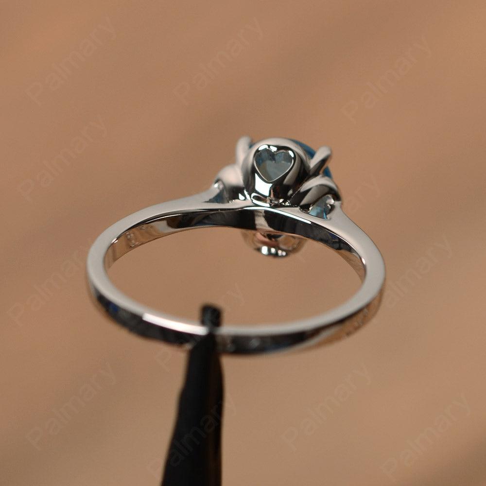 Brilliant Cut Swiss Blue Topaz Solitaire Rings - Palmary