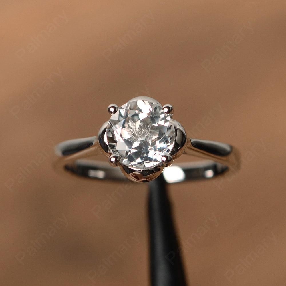 Brilliant Cut White Topaz Solitaire Rings - Palmary