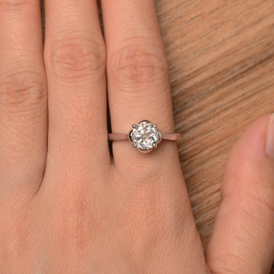 Brilliant Cut White Topaz Solitaire Rings - Palmary