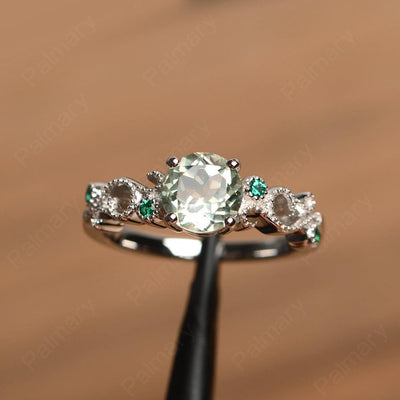Vintage Green Amethyst Engagement Rings - Palmary