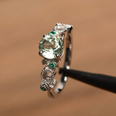 Vintage Green Amethyst Engagement Rings - Palmary