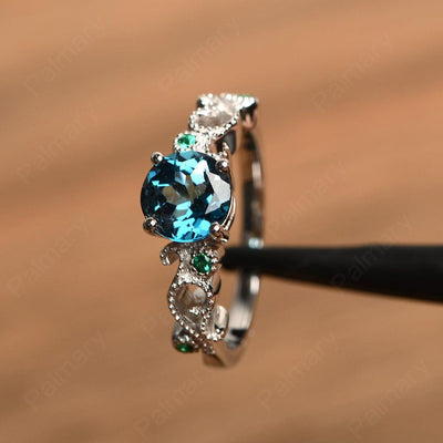 Vintage London Blue Topaz Engagement Rings - Palmary