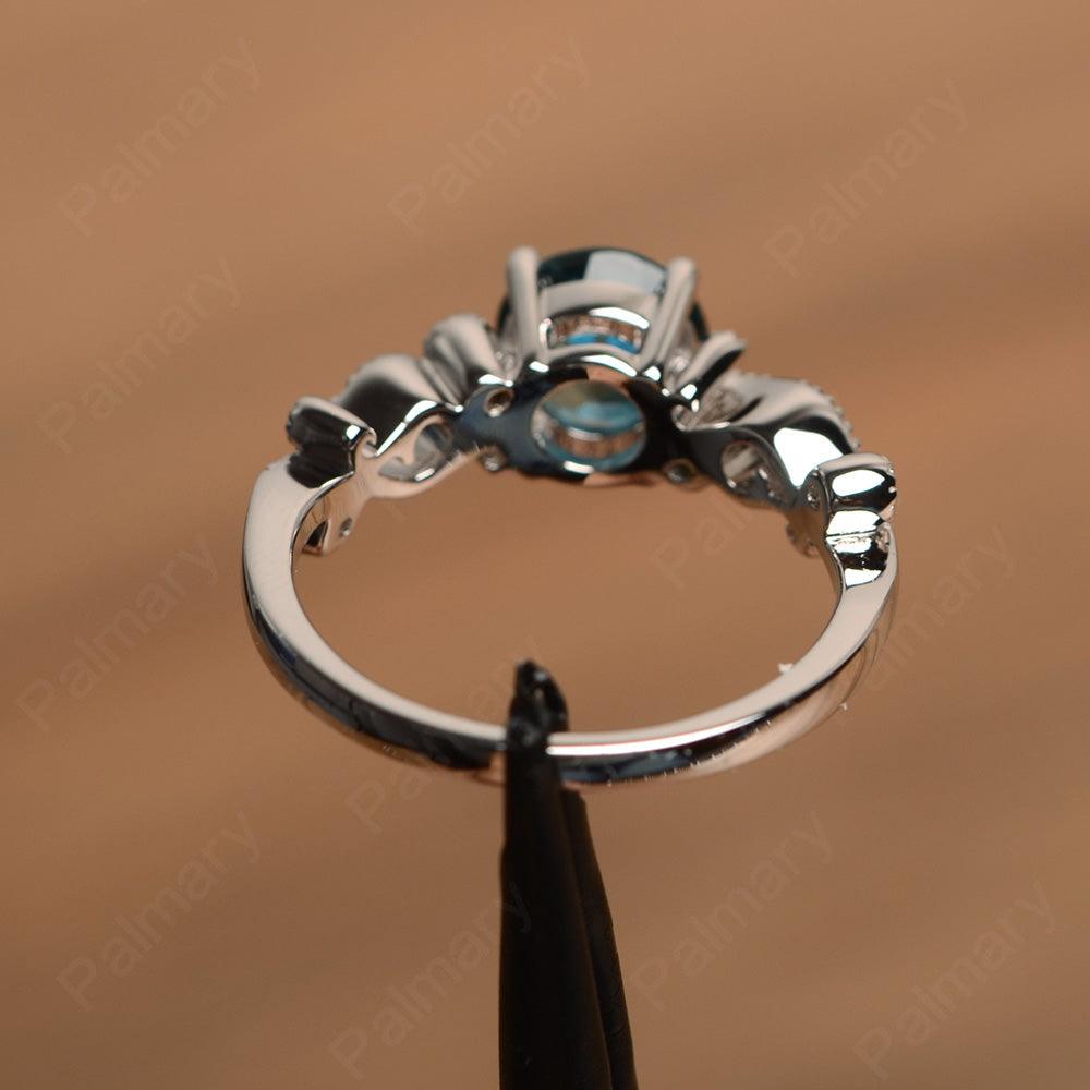 Vintage London Blue Topaz Engagement Rings - Palmary