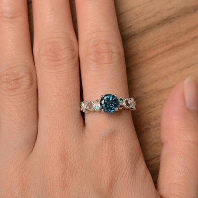 Vintage London Blue Topaz Engagement Rings - Palmary