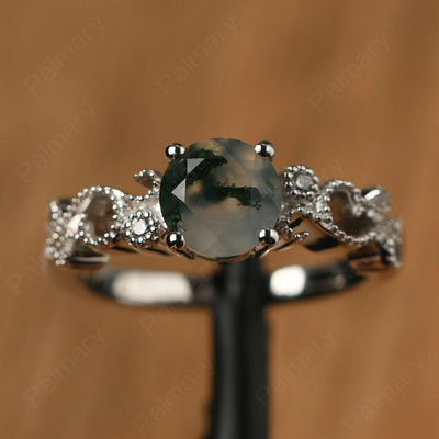 Vintage Moss Agate Engagement Rings - Palmary