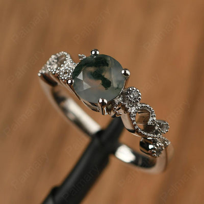 Vintage Moss Agate Engagement Rings - Palmary